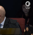 Alexandre de Moraes interrompe leitura de relatório após ouvir gritos no STF.  Foto: Reprodução/TV Justiça